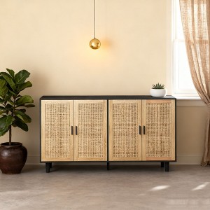 Homy Casa Modern Arched Storage Cabinet with Adjustable Shelves for Bedroom, Living Room, or Hallway, White - 1 of 4