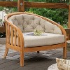 Cambridge Casual Bernese Teak Wood Outdoor Patio Lounge Chair with Tan Cushion - 4 of 4