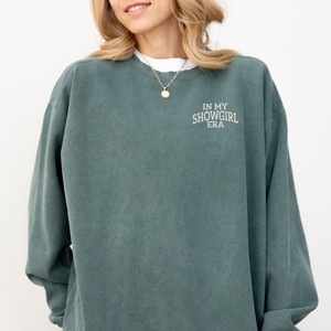 Embroidered In My Showgirl Era - Women's Garment Dyed Graphic Sweatshirt - 1 of 4