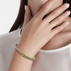 EVERLY JEWELRY | Two Tone Silver twisted white 2 row Hinge wide Bangle - 4 of 4