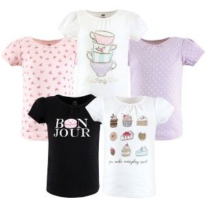 Hudson Baby Infant and Toddler Girl Short Sleeve T-Shirts, Bakery Tea Party - 1 of 4