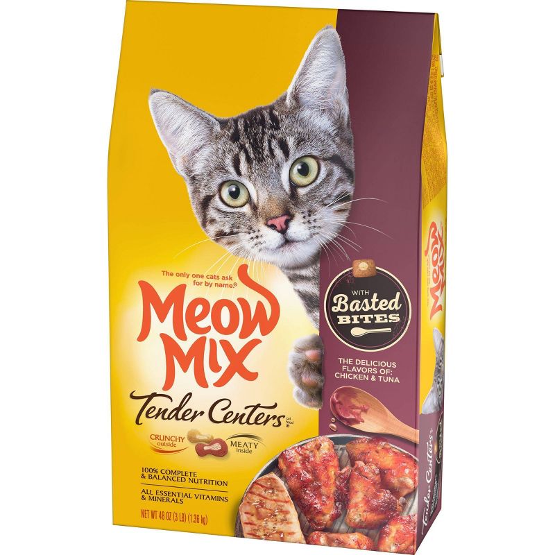 Meow Mix Tender Centers with Basted Bites with Flavors of Chicken &#38; Tuna Adult Complete &#38; Balanced Dry Cat Food - 3lbs, 6 of 10