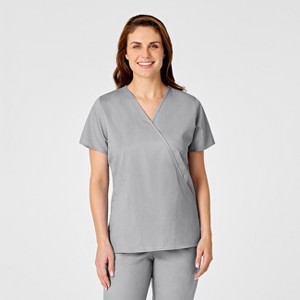Wink WonderWORK Women's Mock Wrap Scrub Top - 1 of 4