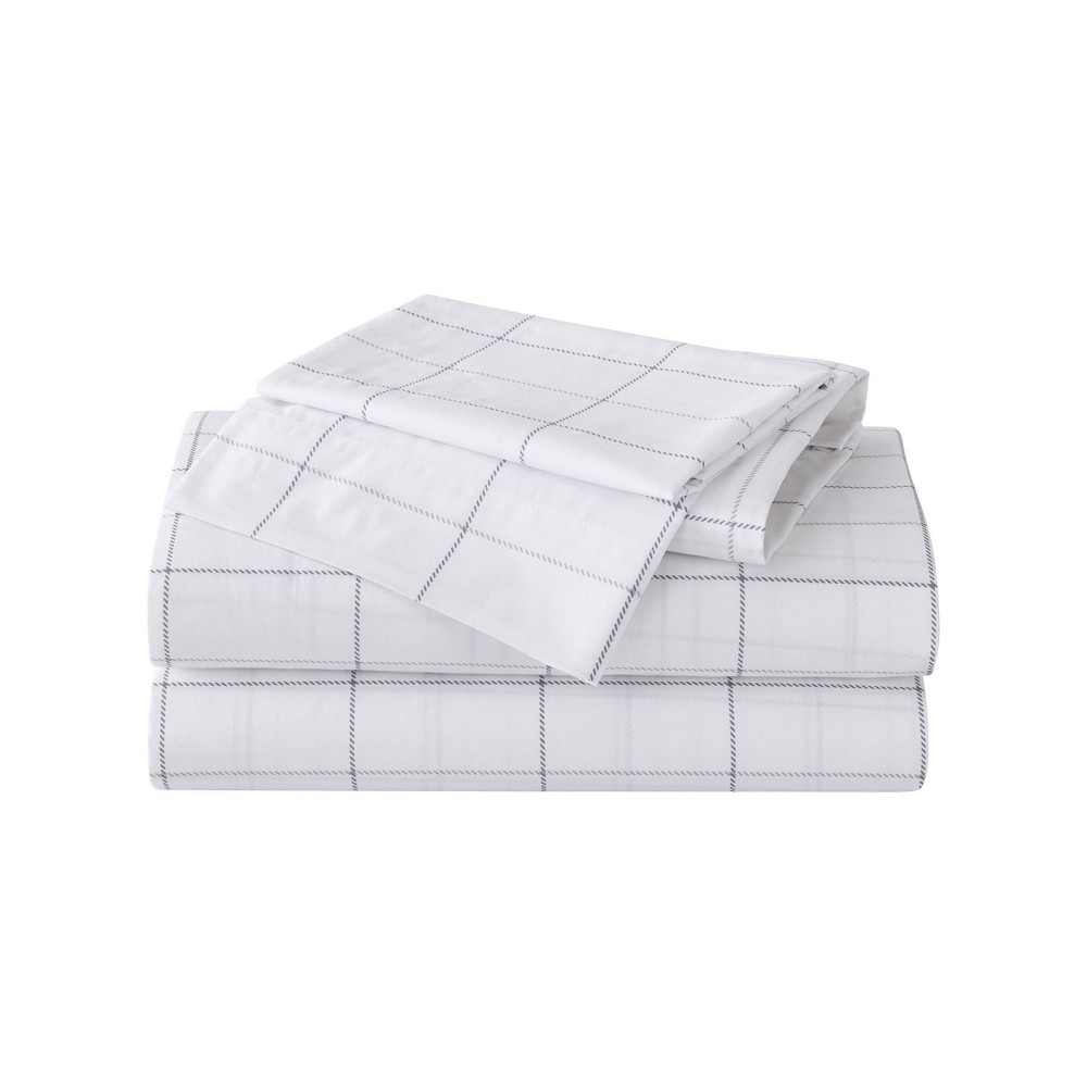 Photos - Bed Linen Eddie Bauer King Printed Pattern Percale Cotton Sheet Set Northern Plaid  