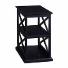 HomeStock Chairside End Table with Shelves Stylish Double X Frame Three-Tier Storage Accent Table for Transitional Home Décor - 3 of 4