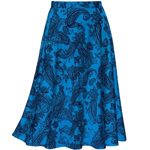 Collections Etc Stylish Paisley Print Stretch Knit Full-Sweep Skirt - 1 of 4