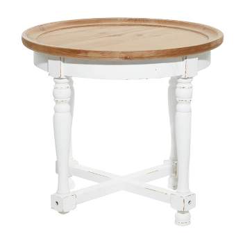 Country Cottage Wood Accent Table White - Olivia & May