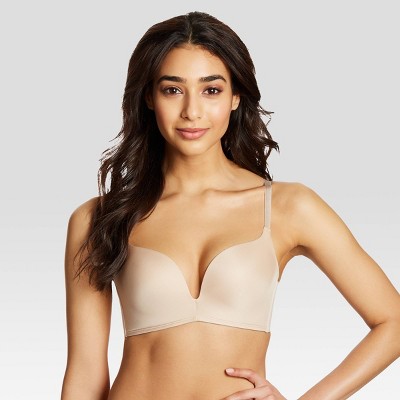 Maidenform Self Expressions Women's Wireless Plunge Push-Up Bra SE1189 -  Beige 36B