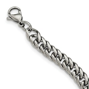 Black Bow Jewelry Men's 7.25mm Stainless Steel Rambo Double Curb Chain Necklace, 24 Inch - 1 of 4