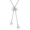 Guili Sterling Silver Clear Cubic Zirconia Flower Burst Necklace - 2 of 2