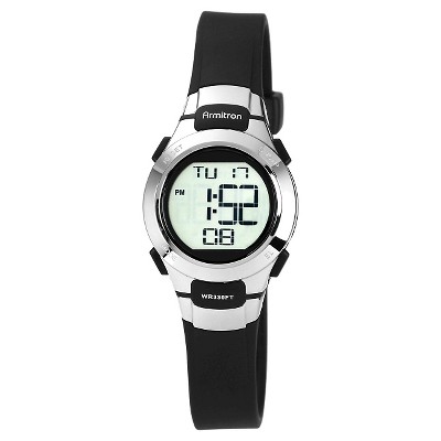 Armitron Sport Women's Digital Chronograph Resin Strap Watch - Black