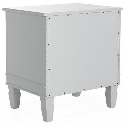 Transitional Grace 3-Drawer Nightstand in Chic Gray