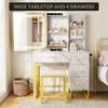 Vanity Desk, Makeup Vanity Desk with Mirror and Lights, Power Outlets, Vanity Table with Cushioned Chair - 2 of 4