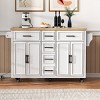 Isabel Outdoor Kitchen Island with Storage Cabinet, Solid Wood Patio Bar Cart with Stainless Steel Table Top, Outdoor Furniture - The Pop Home - 2 of 4