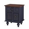 Gulches 20.47"H Vintage Nightstand - Dark Blue, 2 Drawers (Metal Slides) & Solid Wood Roman Column Legs, Bedside End Table - 4 of 4
