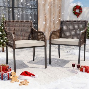 EAGLE PEAK Sienna Bay Outdoor Patio Dining Chair with Cushions (Set of 2) - 1 of 4