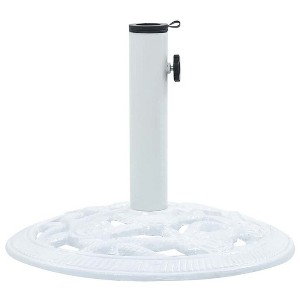 vidaXL Umbrella Base White Cast iron 15.7 in diameter base - 1 of 4