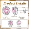 Hayoso 18K Gold Plated Halo Stud Earrings 925 Sterling Silver Cubic Zirconia Stud Earrings Round Square Diamonique Stud Earrings Set for Women Men - 4 of 4