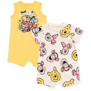 Disney Winnie the Pooh Baby Romper 2 Pack Newborn to Infant Sizes (Newborn - 24 Months) - 1 of 4