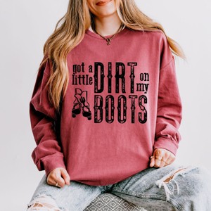 Simply Sage Market Got A Little Dirt On My Boots Lightweight Garment Dyed Sweatshirt - 1 of 4