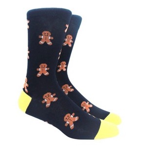 Gingerbread Man Patterned Socks (Men's Sizes Adult Large) from the Sock Panda - 1 of 3