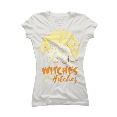 Junior's Design By Humans Halloween Camping Witches Hitches Funny By RedBirdLS T-Shirt