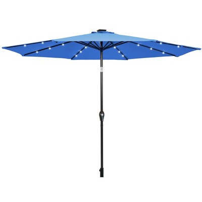 Tangkula 10 ft Patio Table Market Umbrella Yard Outdoor w/ Solar LED Lights