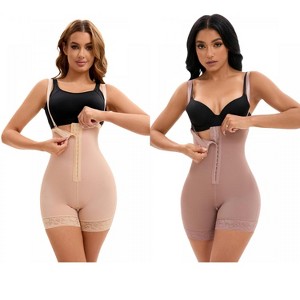 INSPIRE CHIC 2 Pcs Women's Cami Convertible Straps Tummy Control Front Hook Thigh Slimmers Body Shaper - 1 of 4
