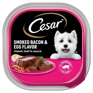 Cesar Egg and Smoked Bacon Flavor Classic Loaf in Sauce Wet Dog Food - 3.5oz - 1 of 4