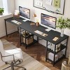 Bestier 95.2'' Two Person L Shaped Desk with Shelves - image 2 of 4