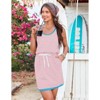 Imily Bela Women's Summer Dress, Striped Drawstring Waist, Casual Sleeveless Mini Dress with Pockets - 4 of 4