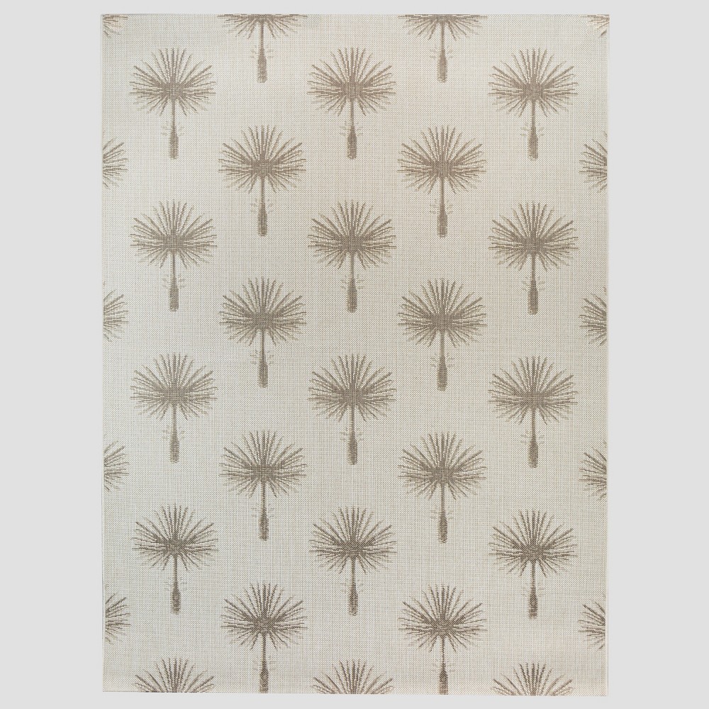 7' x 10' Palm Print Outdoor Rug Tan - Threshold™