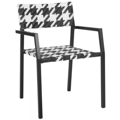 Halden Black and White Rattan Arm Chair Set
