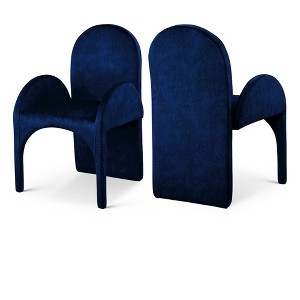 Meridian Furniture,Summer Velvet Dining Arm Chair, Set of 2 - 1 of 4