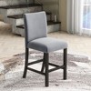 5-Piece Counter Height Dining Table Set with Faux Marble Top, Velvet Upholstered Chairs, Rubberwood Legs for Kitchen or Dining Room - 4 of 4