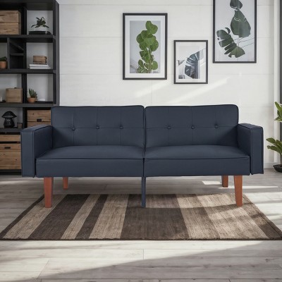 DOMETOUR Adjustable Backrest Modern Sofa, Solid Wood Frame Convertible Sofa Bed for Living Room