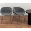 HomeRoots Set of Two Gray and Black Upholstered Fabric Dining Arm Chairs - 2 of 4