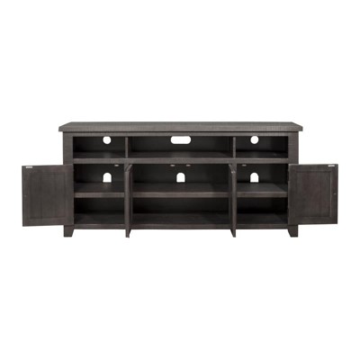 Rustic Grey Solid Pine West Mill 65" TV Stand with Cabinet