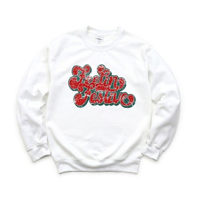 Simply Sage Market Women's Graphic Sweatshirt  Distressed Feelin Festive