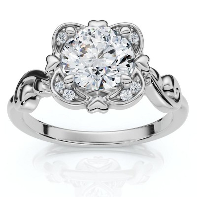 Pompeii3 1.02Ct Floral Petal Diamond Engagement Ring 14k Gold or Platinum Lab Created