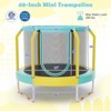 Infans 48" Mini Trampoline with Enclosure Heavy-duty Metal Frame U-shaped Legs Yellow - 2 of 4