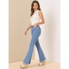 Allegra K Women's Vintage High Waist Stretch Denim Bell Bottoms Jean Pants - 4 of 4