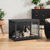 Modern Dog Crate Furniture , End Table, for Small Dogs up to 70 lb - Stylish Kennel with Removable Tray, Double Doors - 3 of 4