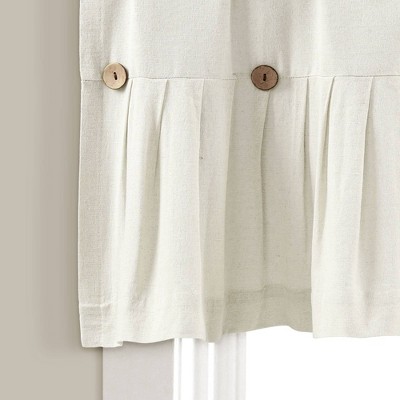 Off-White Linen Button Cotton Blend Window Valance