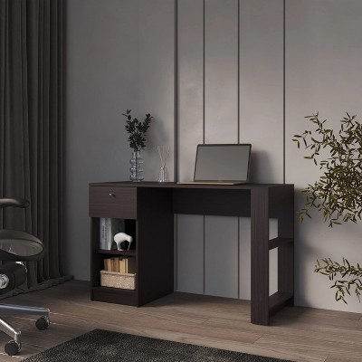 NicBex Computer Desk Reading Table with 1 Drawer&2 Open Shelves,Minimalist Home Office Desk for Study&Office,Home Workstation