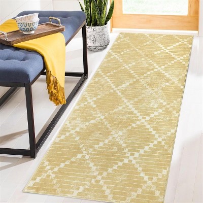 Acekool Geometric  Rug - Machine Washable Non-Slip Indoor Carpet for Living Room, Bedroom, Nursery