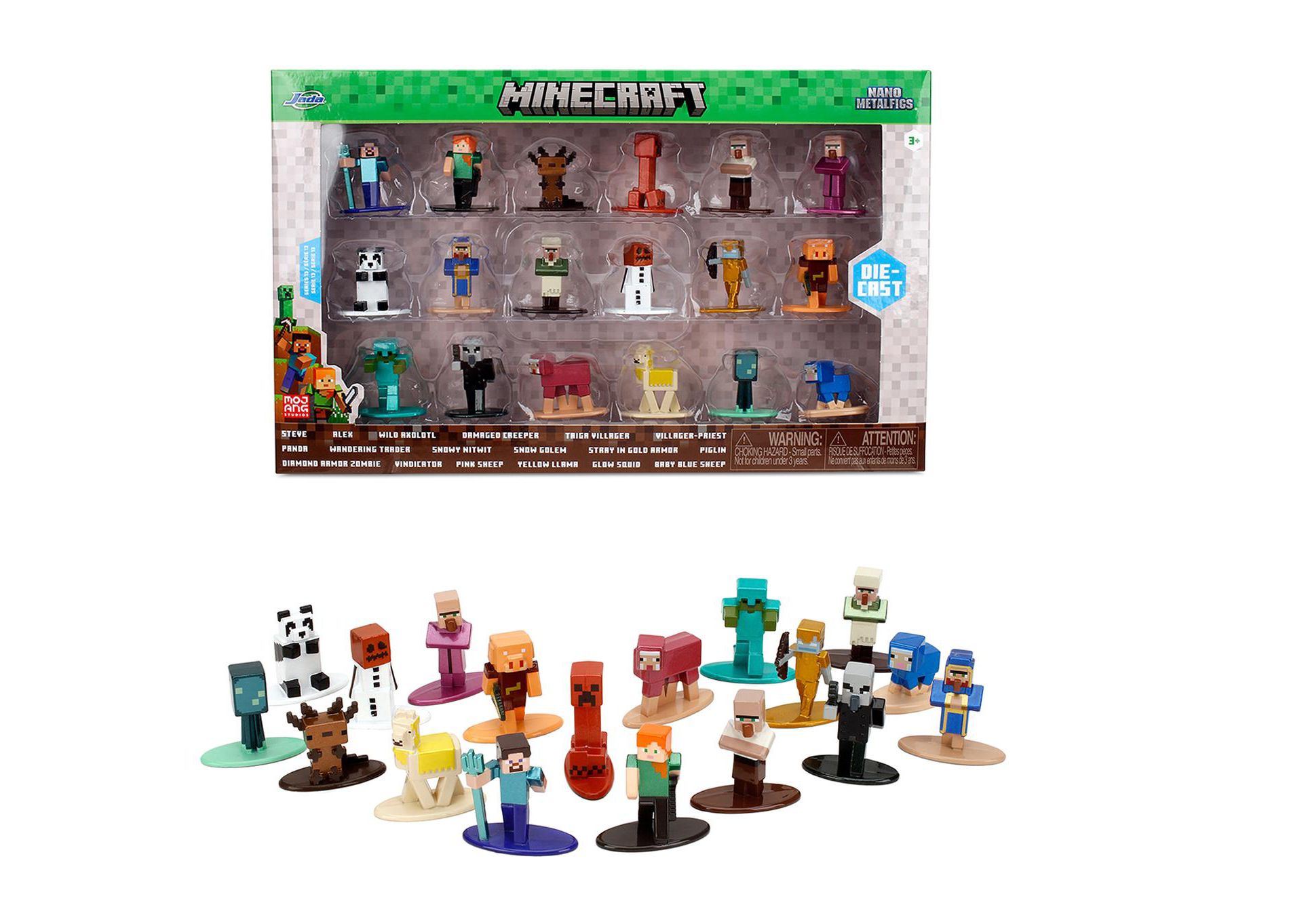 "Minecraft" Set of 18 Diecast Figures Wave 2 "Nano Metalfigs" Series Diecast Models by Jada