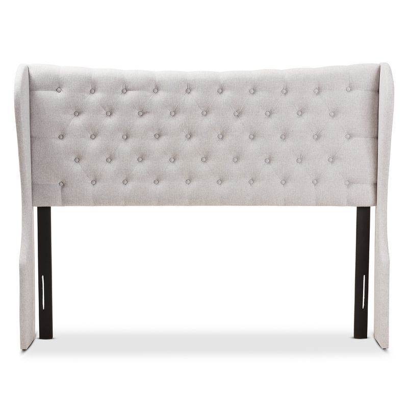 Cadence Modern and Contemporary Fabric Button Tufted Winged Headboard Gray - Baxton Studio, 3 of 7
