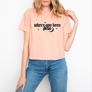 Where You Been Loca  - Women's Boxy Crop Top Graphic T-Shirt - 1 of 4
