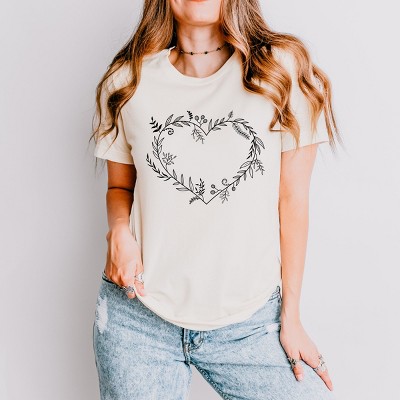 Simply Sage Market Floral Heart Short Sleeve Tee